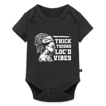 Thick Thighs Loc'd Vibes Afro Hair Black American - Baby Premium short-sleeve bodysuit - black - Front