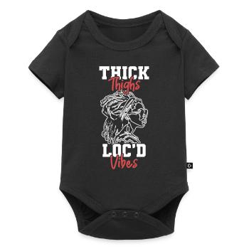 Thick Thighs Loc'd Vibes Afro Hair Black American - Baby Premium short-sleeve bodysuit - black - Front