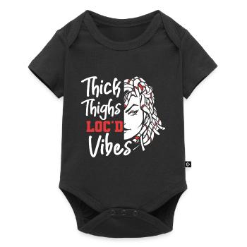 Thick Thighs Loc'd Vibes Afro Hair Black American - Baby Premium short-sleeve bodysuit - black - Front