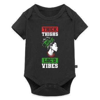 Thick Thighs Loc'd Vibes Afro Hair Black American - Baby Premium short-sleeve bodysuit - black - Front