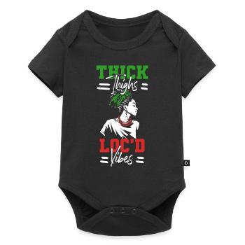 Thick Thighs Loc'd Vibes Afro Hair Black American - Baby Premium short-sleeve bodysuit - black - Front