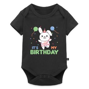 Lapin pour anniversaire pour les enfants c’est mon anniversaire - Body à manches courtes Premium Bébé - noir - Devant