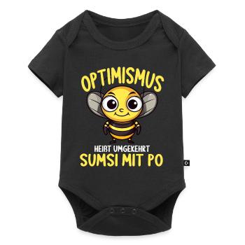Optimismus heißt umgekehrt Sumsi Mit Po - Baby Premium Kurzarmbody - Schwarz - Vorne
