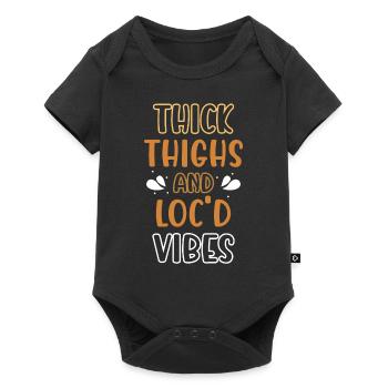 Thick Thighs Loc'd Vibes Afro Hair Black American - Baby Premium short-sleeve bodysuit - black - Front