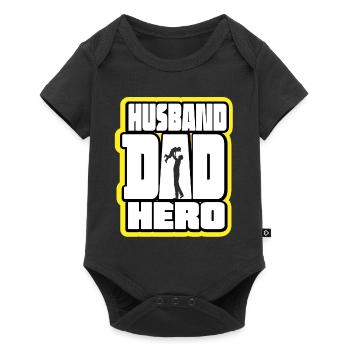 Husband Daddy Hero Retro - Baby Premium short-sleeve bodysuit - black - Front