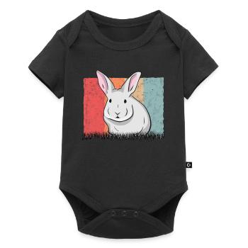 Lapin Rétro Lapin Vintage - Body à manches courtes Premium Bébé - noir - Devant