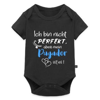 Perfekter Pugador I Mops Labrador Mix - Baby Premium Kurzarmbody - Schwarz - Vorne