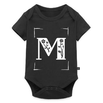 letter M initial - Baby Premium short-sleeve bodysuit - black - Front