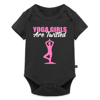 Les filles de yoga sont des Pilates tordues - Body à manches courtes Premium Bébé - noir - Devant