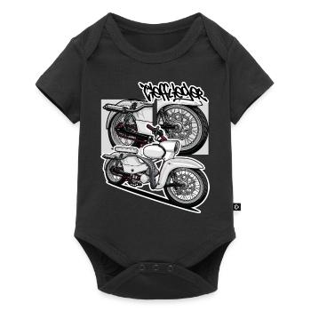 Star (weiß) // Illustration - Baby Premium Kurzarmbody - Schwarz - Vorne