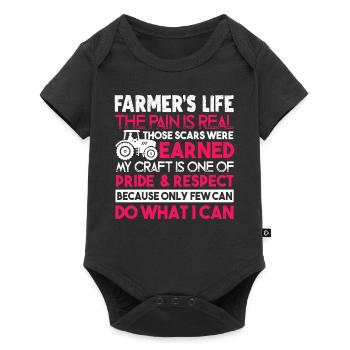 Farmer Farmer's Life The Pain Is Real - Baby Premium short-sleeve bodysuit - black - Front