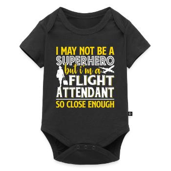 I'm A Flight Attendant So Close Enough - Baby Premium short-sleeve bodysuit - black - Front
