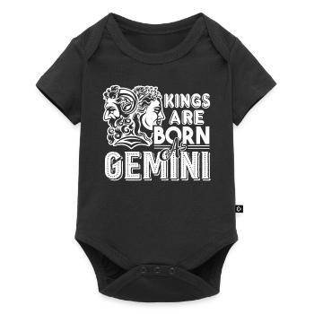 Gemini Kings Are Born As Gemini - Baby Premium short-sleeve bodysuit - black - Front
