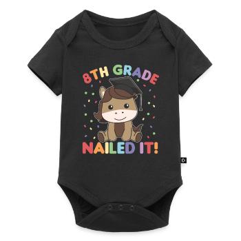 Kids 8th Grade nailed it Horse Graduation - Baby Premium short-sleeve bodysuit - black - Front
