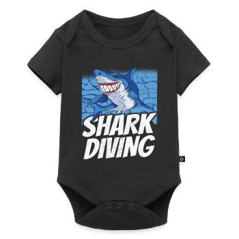 Shark Diving Shark Diving Shark Shark Shark - Baby Premium short-sleeve bodysuit - black - Front