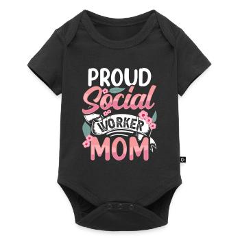 Proud Social Worker, Mom, Mother, Social Work - Baby Premium short-sleeve bodysuit - black - Front