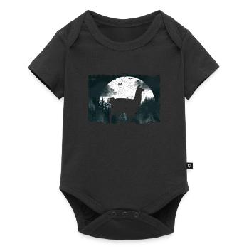 Halloween Llama Animal Zookeeper Spooky Zoo Family - Baby Premium short-sleeve bodysuit - black - Front