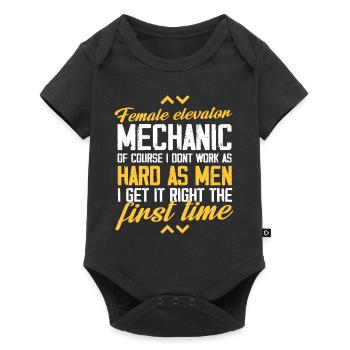 Female Elevator mechanic I don't work as hard as - Baby Premium short-sleeve bodysuit - black - Front