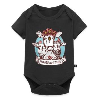 Les animaux sont amis pas nourriture cochon vache mouton végétalien - Body à manches courtes Premium Bébé - noir - Devant