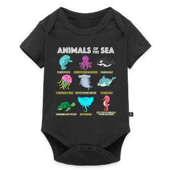 Animals Of The World Sea Creatures Funny Ocean - Baby Premium short-sleeve bodysuit - black - Front