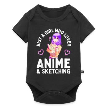 Anime and Sketching Just a Girl Who Loves Anime - Baby Premium short-sleeve bodysuit - black - Front