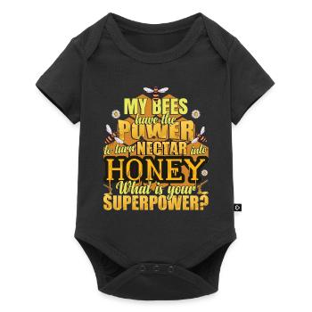 Mes abeilles ont le pouvoir de le nectar en miel - Body à manches courtes Premium Bébé - noir - Devant