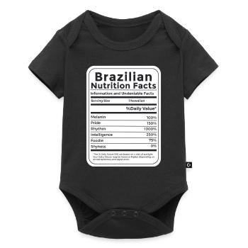 Faits nutritionnels brésiliens Fierté brésilienne - Body à manches courtes Premium Bébé - noir - Devant