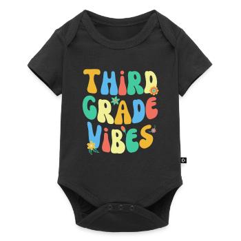 Back To School Third Grade Vibes Colorful Groovy - Baby Premium short-sleeve bodysuit - black - Front