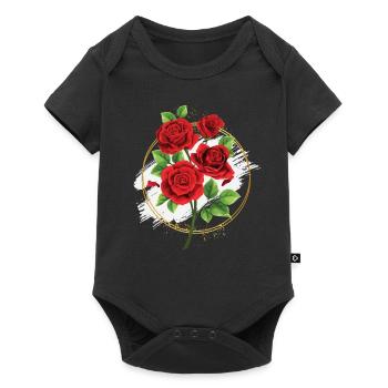 Roses Fleuriste Fleurs Roses - Body à manches courtes Premium Bébé - noir - Devant