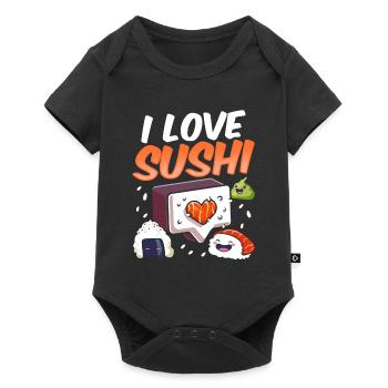 I love sushi sayings food lover fan - Baby Premium short-sleeve bodysuit - black - Front