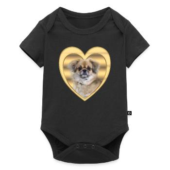 Tibet Spaniel - Dog Lovers - Dogs Heart - Baby Premium short-sleeve bodysuit - black - Front