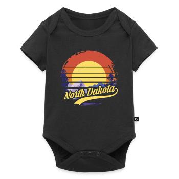 North Dakota - Baby Premium Kurzarmbody - Schwarz - Vorne