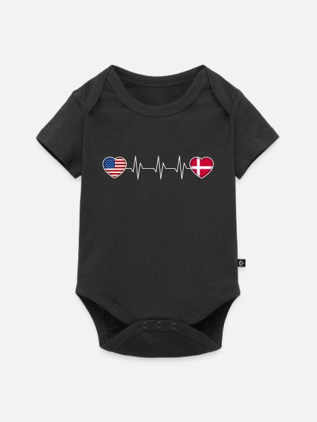 Dänemark - Baby Premium Kurzarmbody - Schwarz