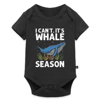 Wal-Design für Wale und Blauwale oder Belugawale - Baby Premium Kurzarmbody - Schwarz - Vorne