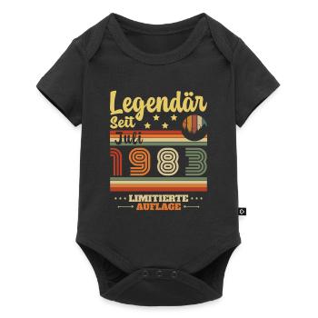 Original Juli 1983 Vintage Jubiläum 1983 Geschenk - Baby Premium Kurzarmbody - Schwarz - Vorne