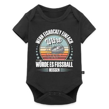 Eishockey Ice Hockey - Baby Premium Kurzarmbody - Schwarz - Vorne