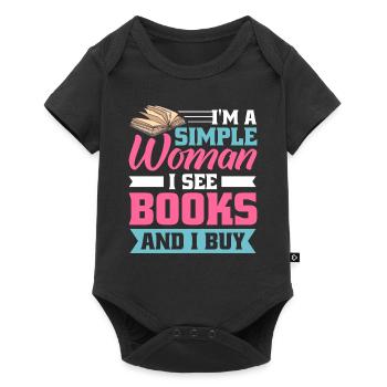 Book lover design with books for literature - Baby Premium short-sleeve bodysuit - black - Front