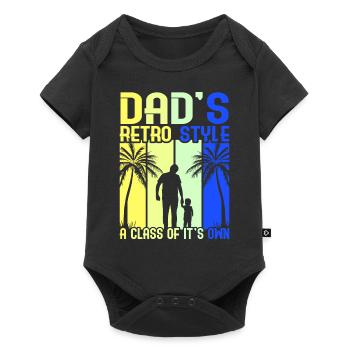 Retro Vintage Daddy 60s 70s 80s 90s Costume de fête - Body à manches courtes Premium Bébé - noir - Devant