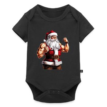 Traîneau les poids : Noël avec le gymnase du Père Noël - Body à manches courtes Premium Bébé - noir - Devant