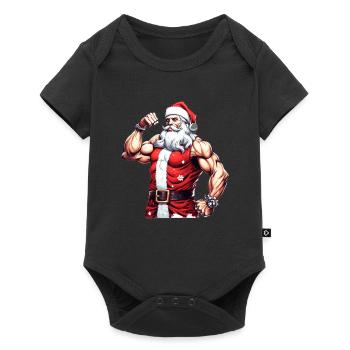 Père Noël déchiré : Noël avec le Père Noël musclé - Body à manches courtes Premium Bébé - noir - Devant