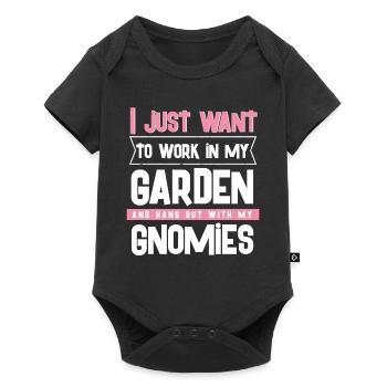 I just want to work in my garden and hang out with - Baby Premium short-sleeve bodysuit - black - Front