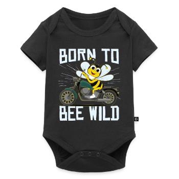 Born To Bee Wild - Baby Premium short-sleeve bodysuit - black - Front