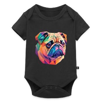 Pug Dog Polygon Art Geometric Pug Dogs - Body à manches courtes Premium Bébé - noir - Devant