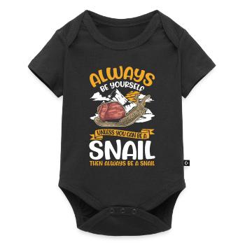 Always be yourself Snail Schnecke - Baby Premium short-sleeve bodysuit - black - Front