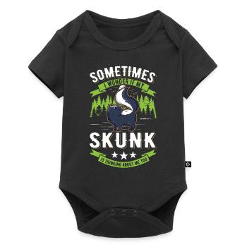 Stinktier Geschenk - Baby Premium Kurzarmbody - Schwarz - Vorne
