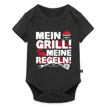 Grillen Grillmeister Mein Grill meine Regeln - Baby Premium Kurzarmbody - Schwarz - Vorne