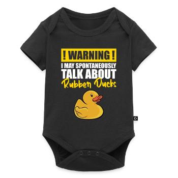 Duckling Warning I May Spontaneously Talk About Ru - Baby Premium short-sleeve bodysuit - black - Front
