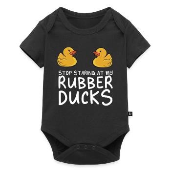 Yellow Duckie Duckling Funny Stop Staring At My Ru - Baby Premium short-sleeve bodysuit - black - Front