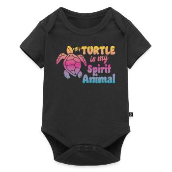 Sea Turtle Tortoise Watercolor My - Baby Premium short-sleeve bodysuit - black - Front