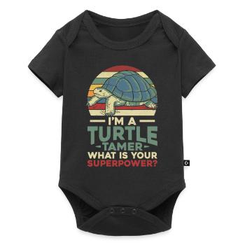 Sea Turtle Tortoise Retro Vintage - Body à manches courtes Premium Bébé - noir - Devant